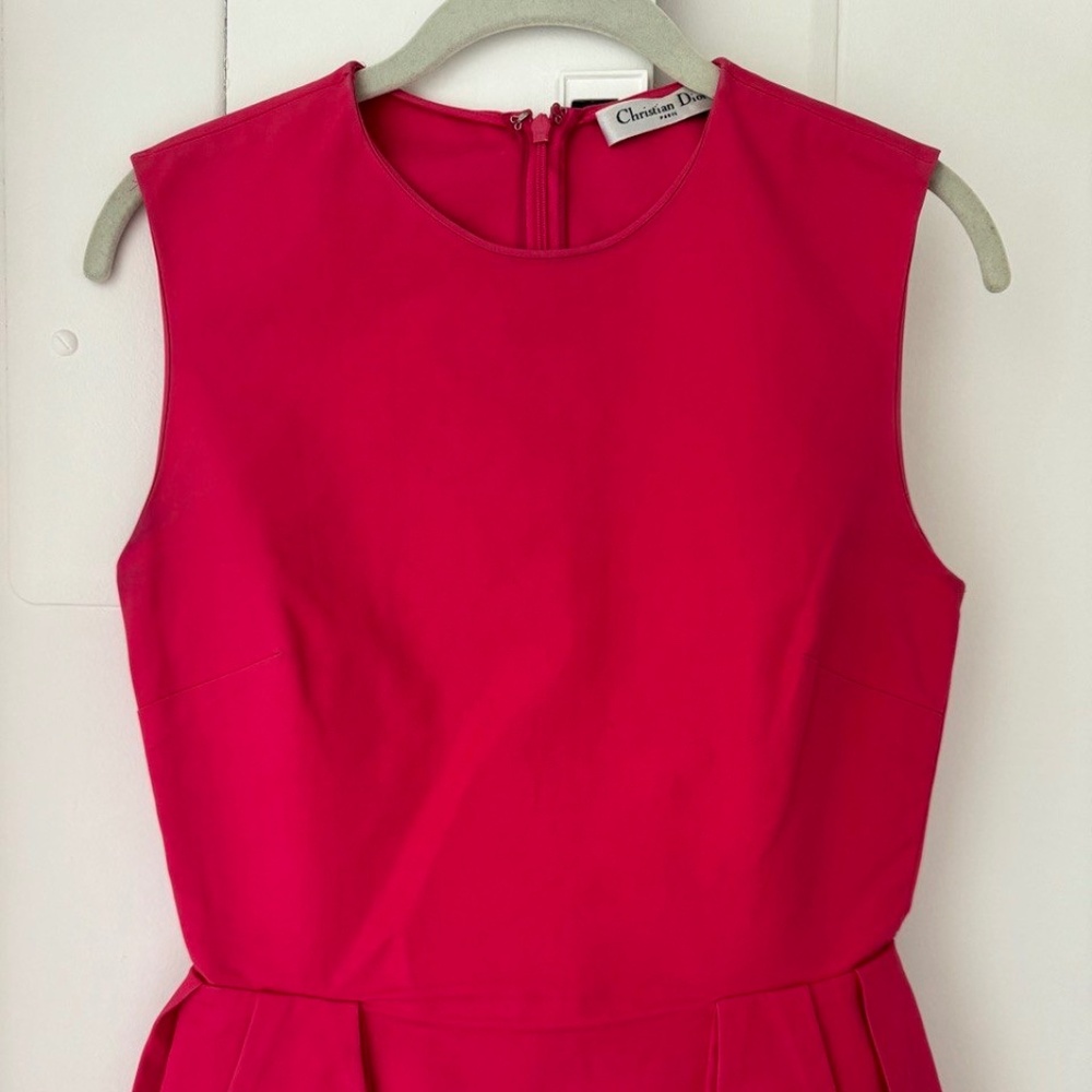 Christian Dior Elegant Peplum Top – Timeless Luxury in Vibrant Fuchsia